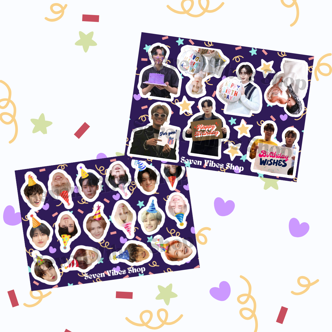 PRE-ORDER Birthday sticker sheets - kpop