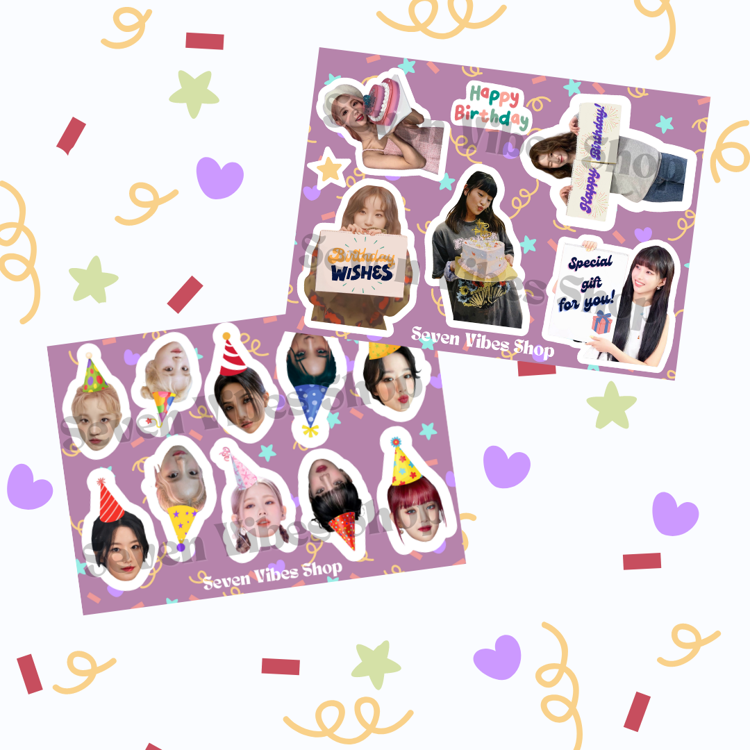 PRE-ORDER Birthday sticker sheets - kpop