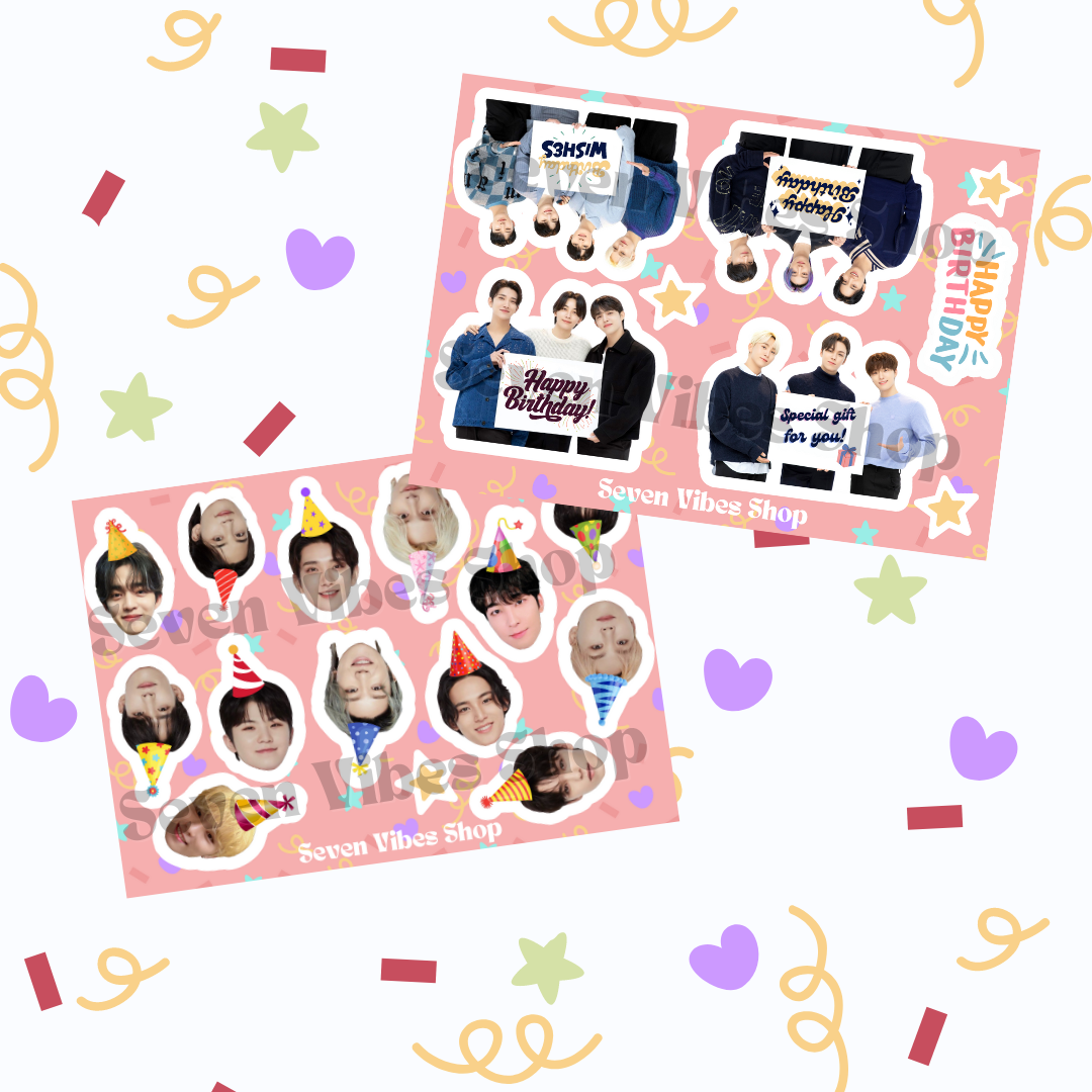 PRE-ORDER Birthday sticker sheets - kpop