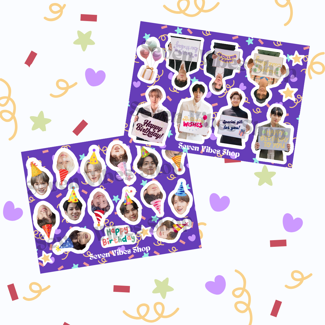 PRE-ORDER Birthday sticker sheets - kpop