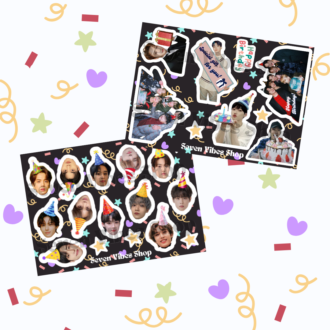 PRE-ORDER Birthday sticker sheets - kpop