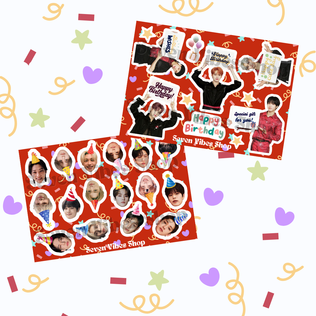 PRE-ORDER Birthday sticker sheets - kpop